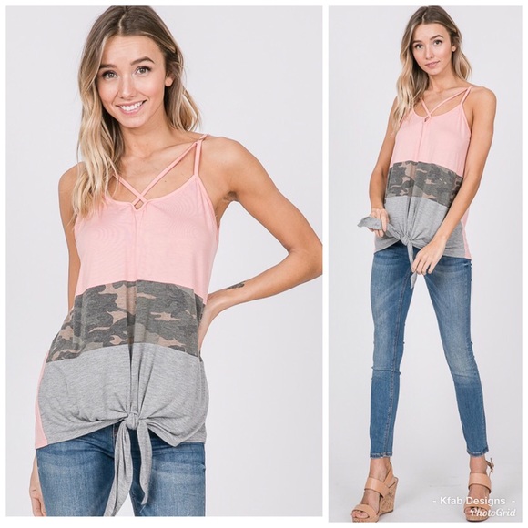 💕LAST 1! Camo Color Block Strappy Tank! So Cute! - Picture 5 of 8